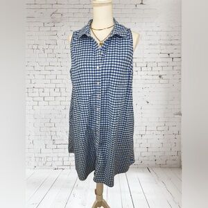 Crown & Ivy Blue and White Plaid Midi Dress